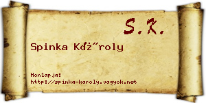 Spinka Károly névjegykártya