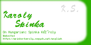 karoly spinka business card